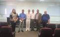 Profa. Evelise (Coordenadora Medicina - UNIFAL-MG), José Marcio (Arquiteto - UNIFAL-MG), Prof. Geraldo Duarte (Professor USP-RP),  Prof. Roberto Conde (Docente - UNIFAL-MG), Prof. Paulo Márcio (Reitor UNIFAL-MG) e Prof. Geraldo (Vice-coordenador Medicina - UNIFAL-MG)