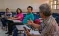 Profas. Ana Paula Ferreira (Mestranda UNIFAL-MG), Kátia Maria Pacheco Saraiva (PUC Minas) e profs. Gleyton Trindade (UNIFAL-MG) e Sibélius Cefas Pereira (PUC Minas) numa das três sessões de comunicações do “Lubral”