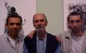 Ronaldo Auad Moreira, Clécio Penedo e André Luiz Faria Couto - abertura da exposição Corpo sem cabeça - Museu de Belas Artes - RJ/2003