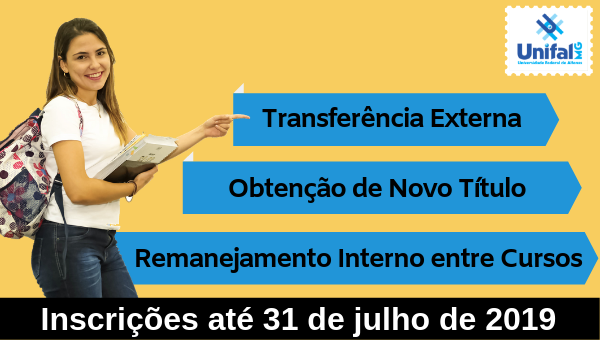 Abertas as inscrições para Transferência Interna, Transferência Externa e  Obtenção de Novo Título — Instituto Federal de Educação, Ciência e  Tecnologia de Minas Gerais Campus Avançado Arcos