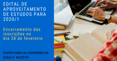 Discentes de graduação interessados em aproveitamento de estudos, devem ficar atentos: prazo para requerimento é até 28/02!