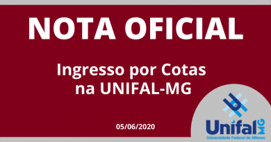 NOTA OFICIAL: UNIFAL-MG esclarece à sociedade sobre o ingresso nos cursos de graduação pelo sistema de cotas