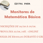 Seleção de discentes para Monitoria na Disciplina de Matemática Básica