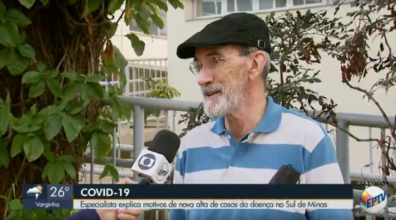 Professor da UNIFAL-MG explica motivos de nova alta de casos de covid-19 no sul de Minas; reportagem repercute em canal de mídia regional