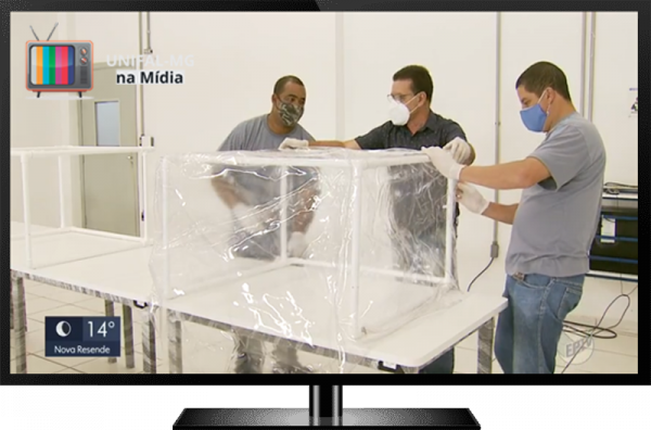 Jornal da região destaca a criação de cabines de Ventilação Não Invasiva por professores e técnicos da UNIFAL-MG